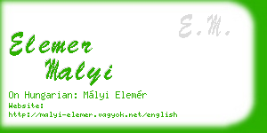 elemer malyi business card